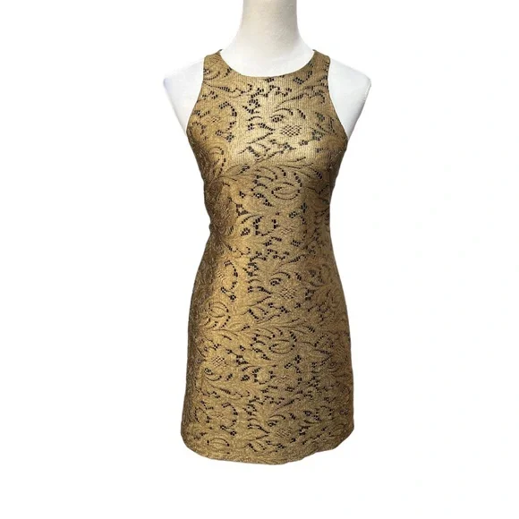 Banana Republic | Dresses | Banana Republic Sleeveless Lace Dress Color  Gold Size Item 11789 | Poshmark